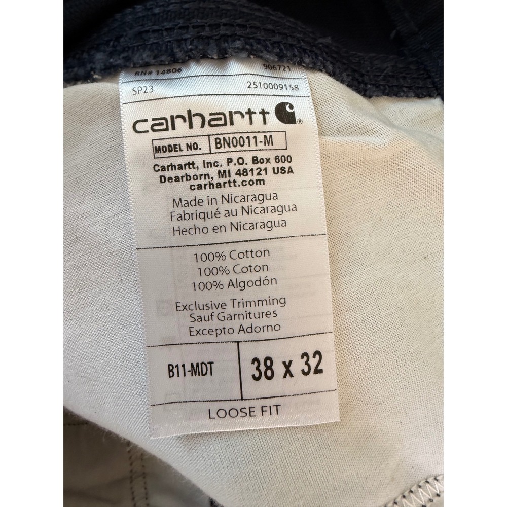 Carhartt  Loose Fit Washed Duck Utility Work Pants Midnight Navy 38x32 NWOT - Picture 5 of 10